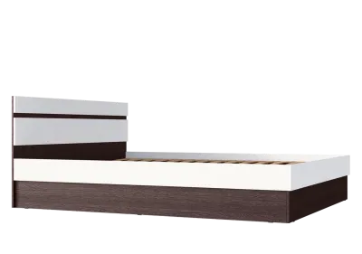 Кровать 1,4 «Ким» Венге / Белый глянец с ПМ (Ш*В*Г) 1445х800х2042 мм
