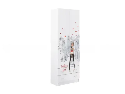 Шкаф «Вега» NEW Girl белое дерево (ШхВхГ) 800х2200х402 мм