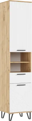 Прихожая Флэш пенал открытый Браш Вайт / Дуб Крафт