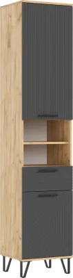 Прихожая Флэш Пенал открытый Браш Графит /  Дуб Графит