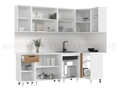Кухня «Рио NEW» угловая 2,4*1,0 м  ЛДСП дуб крафт