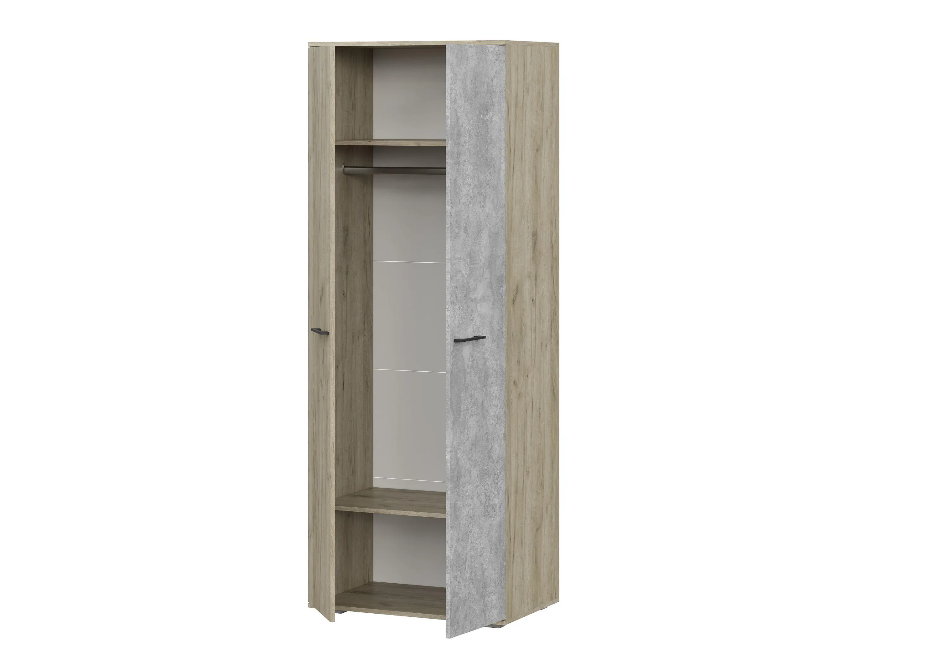 Шкаф Бостон ШК-800 дуб крафт серый / бетонный камень (ШхВхГ) 800*2120*500