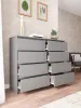 Комод «Челси» 8 ящиков Графит / графит (ШхВхГ) 1202х995х450 мм