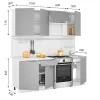 Кухня Норд ЧП 2,1 м  Глянец белый / глянец шоколад